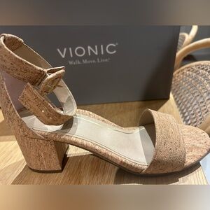 Cork heeled sandals - never worn
